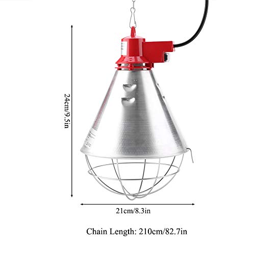 Support lampe chauffante infrarouge avec réflecteur et grille pour poussins et élevage - 5