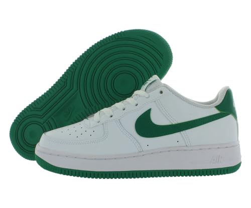Nike Air Force 1 - Zapatos para niños grandes (FV5948-103, blanco/blanco/malaquita), Blanco/Blanco/Malaquita, 5.5 Big Kid