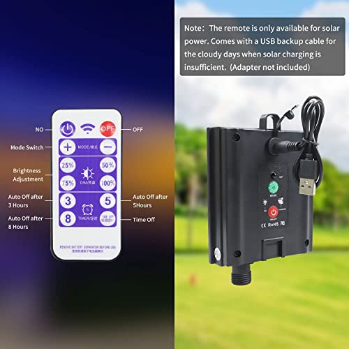 MUYUN American Flag Lights Solar Powered&Plug-in, 420LED Flag Net Light with Remote, 8 Modes Fairy String Light for Christmas Decorations Party Home Decor July 4th Independence Day - Image 6