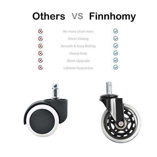Finnhomy-Office-Chair-Caster-3-Wheels-Hardwood-Floor-Wheels-Replacement-Set-of-5-Gaming-Swivel-Chair-casters-Rolling-Desk-Chair-Casters-Durable-Rolling-Smooth-Heavy-Duty-Black