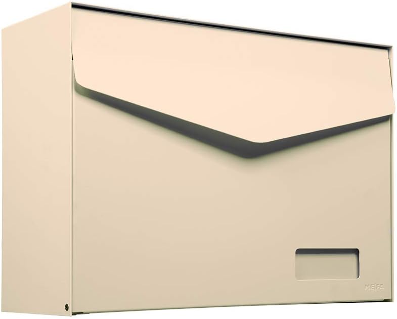 MEFA 113222M Letter Box with Name Plate, Ivory Colour, Post Box with Security Lock, Size 312 x 430 x 178 mm
