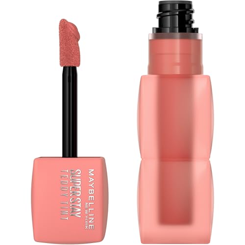 Maybelline New York Teddy Tint, Tinta Labbra A Lunga Tenuta, Effetto Matte Vellutato, Tenuta 12H, Formula Stratificabile, Superstay, Tonalità: Current Mood 10, 5 ml