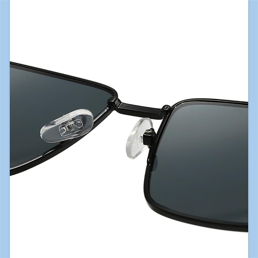 Gafas de sol cuadradas de montura grande para hombre, protección UV400, gafas de sol vintage para mujer con montura metá