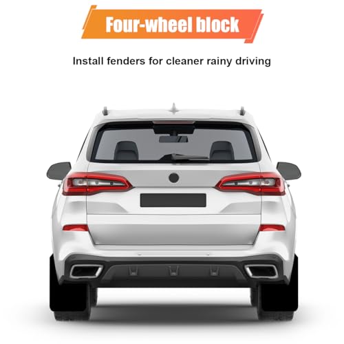 Image of ZIMISI 4PCS Universal Car Mud Flaps, Bendable Splash Guards with Fastener Rivet Clips, Flexible Truck Front & Rear Mudguard, Car Exterior Dirty Fenders Accessories for Pickup, SUV (Black)