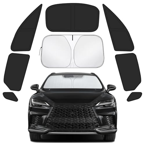 Car Window Shades for Lexus RX 2023-2025 Accessories - Full Set 8PCS Side Window Sunshades with Memory Frame & Blackout Fabric, Privacy UV Shield for Camping/Travel by Lonyaqui - Used condition - US$21.17