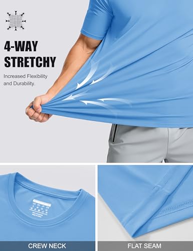 Image of MAGCOMSEN Men's Short Sleeve T-Shirt Quick Dry UPF 50+ Athletic Running Workout Fishing Top Tee Performance Shirts