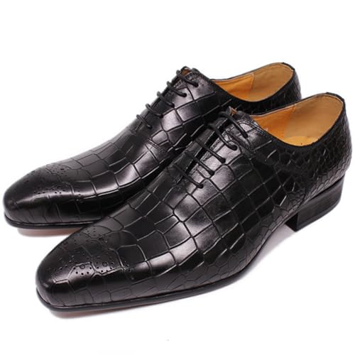 Oxford Handcrafted Men's Genuine Leather Lace up Dress Business Formal Shoes