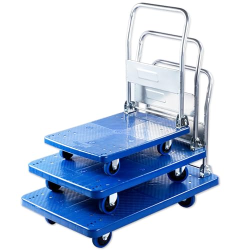 Carretilla plegable ligera de 4 ruedas para carga 70x47 miniatura 1