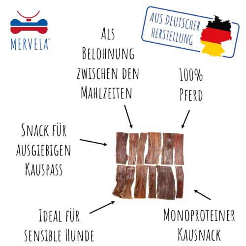 MERVELA® Pferde-Dörrfleisch für Hunde 500 g | 100% Pferd | Monoprotein