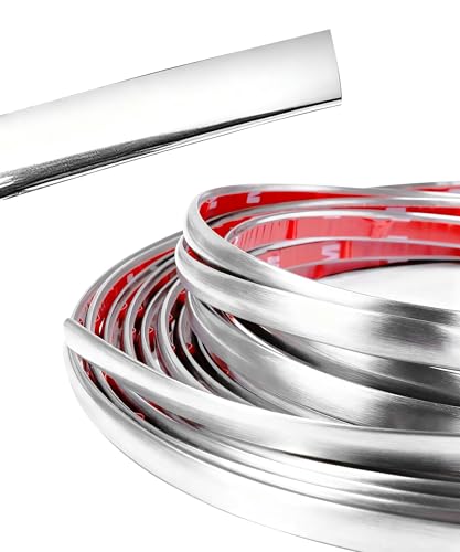 UNLRAE Car Trim,Car Accessories,Self Adhesive Chrome Tape for Cars,Automotive Exterior and Interior Molding Trim,Applicable on Auto Side Body,Bumper,Grille,Roof,Window,Tailgate,Side Mirror (30mm)