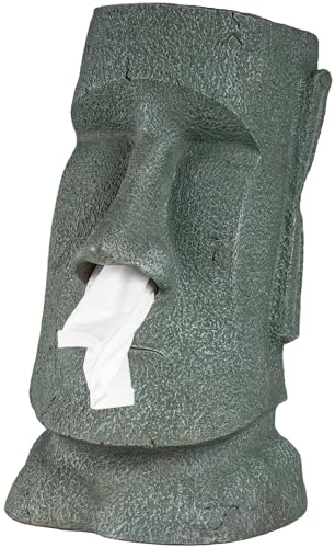 Rotary Hero - Moai Tissue Box Holder - Grey - 31.5x18x19cm