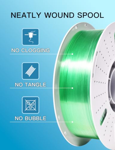 Image of PINBALL Rainbow PETG 3D Printer Filament 1.75mm, Multicolor Translucent PETG Filament Bundle, Accuracy + /- 0.02 mm, 4kg in Total