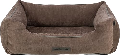 Trixie Panier pour Chien Vital Lennox, Chenille, rectangulaire, Coussin orthopédique en Marron, 60×50 cm - Corbeille Douillette avec Mousse viscoélastique...