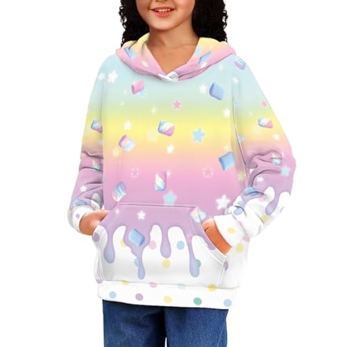 Image of Coloranimal Unisex Girls and Boys Long Sleeve Hoodies Hoody Athletic Pullover Sweatshirts Tops Age 6-16year