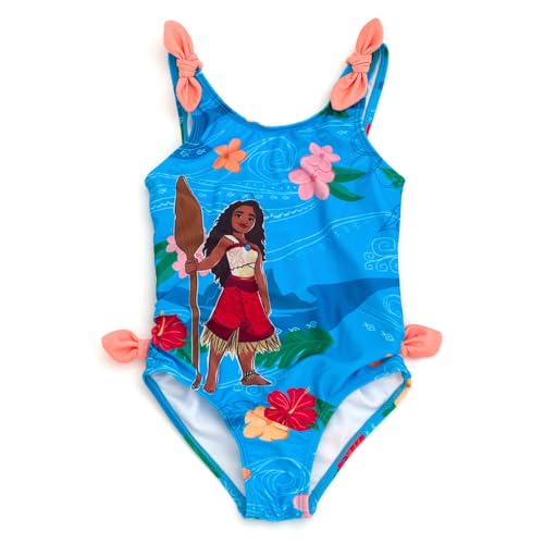 Disney Moana Girls UPF 50+ One Piece Bathing Suit Toddler to Big Kid Sizes (2T - 10-12)