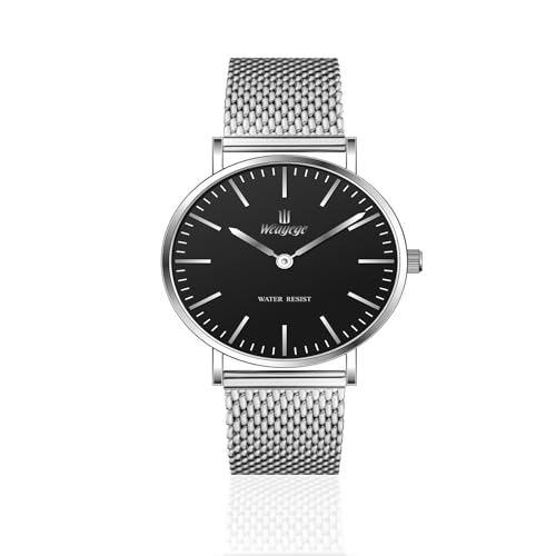 Weayege Reloj Analógico para Mujer,Reloj de Pulsera de Lujo para Mujer con Correa de Cuero,3ATM Impermeable,Moderno,Reloj Creativo para Mujeres y niñas