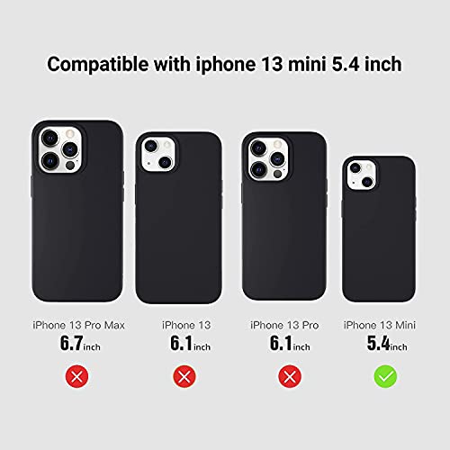 Image of LIRAMARK Liquid Silicone Soft Back Cover Case for Apple iPhone 13 Mini (5.4 Inch) (Oriental Blue)