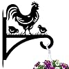 Iron plant hangers hooks for outdoor indoor hanging plants fern pots lantern bird feeder wind chimes 12×14 rooster weather resistant metal wall brackets for garden farmhouserooster  urban country home decor