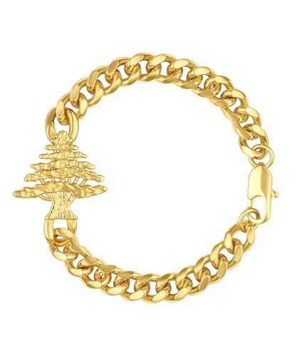 d'origine Bracelet libanais en cèdre, bracelet libanais, chaîne libanaise, bijou libanais, bijou libanais, cèdre libanais pour homme, 22.5 centimeters