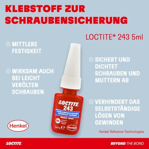 Schraubensicherung mittelfest Loctite 243 für Metallgewinde