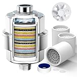 20-Stage Shower Filter-Shower Head Filter for Hard Water, with 3 Replaceable Filter Cartridges, High Output Shower Water Filter for Removing Chlorine and Fluoride, Polished Chrome