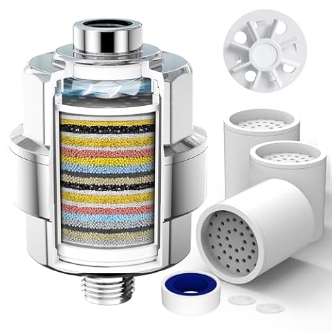 SR SUN RISE-US SR SUN RISE 20 Stage Shower Filter for Hard Water, 3 Cartridges, Chrome — $25.16 (10% off)