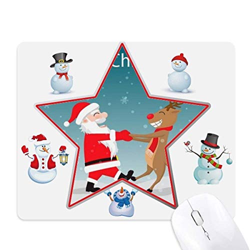 Tapis de souris Noël festival bonhomme de neige anti-dérapant pour bureau stable