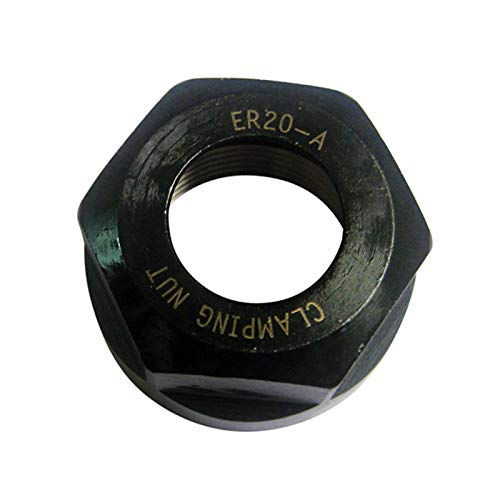Driak ER20-A Thread Size M25x1.5 Black A Type Collet Clamping Nut for CNC Milling Chuck Holder Lathe