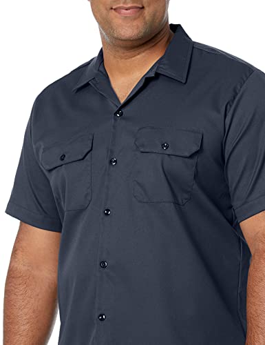 Dickies Mens Short-Sleeve Flex Work Slim Fit Button Down Shirt, Charcoal, Medium Us #TOP12