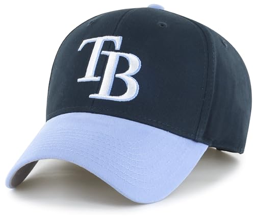 Officially Licensed Tampa Bay MVP Two-Tone Baseball Hat Classic Navy Blue Adjustable Team Logo Embroidered Cap