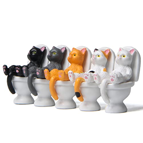 CLISPEED Gatto Statuina 5 Pezzi Mini Cat Figurine