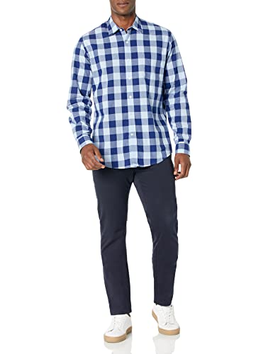 Image of Amazon Essentials Men's Regular-Fit Long-Sleeve Casual Poplin Shirt, Button Front, Business Casual, Collared