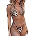 Produktbild Dasongff Damen Leopard Spaghetti-Träger Stützdraht Tanga Bikini Set Badeanzug Sommer Bademode Neckholder Bikini-Sets Sexy Slip Hipster Hoch Taillierter Tanga