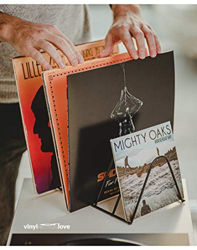 Vinyl Holder | Record Stand for 75 LPs | Matt Black Iron | Vinyl Record Storage & Display