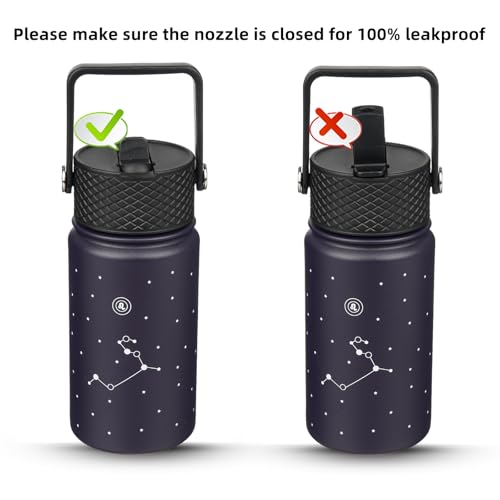 Image of BJPKPK Insulated Water Bottle, 15oz Stainless Steel with Straw Lid