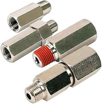 Viair 3/8" Female to 3/8" Male NPT Check Valve, Nickel plated brass P/N 92833