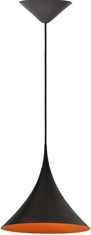 Logam Wide Vortex Black & Gold Pendant Hanging Ceiling Light, E - 14 Bulb Holder, Without Bulb, 32 x 32 x 32 cm