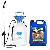 One Chem - Heavy Duty Patio Cleaner - 5L + 5L Garden Sprayer - Path Cleaner Concentrate - Mould Remover, Lichen Remover, Algae Remover