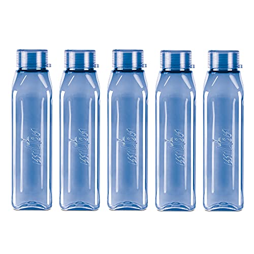 Milton Prime 1000 Pet Water Bottle, Set of 5, 1 Litre Each, Blue | BPA Free | 100% Leak Proof | Office Bottle | Gym Bottle | Home | Kitchen | Travel Bottle | Hiking | Treking Bottle