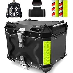 VOKKA 45L Motorrad Topcase Aluminiumlegierung Schwarz