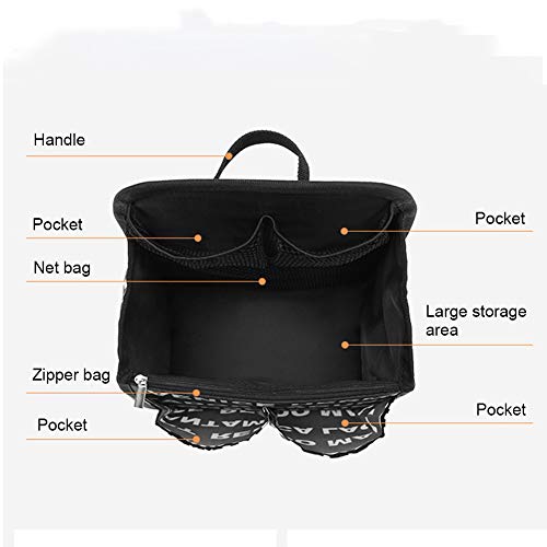 Kelendle Waterproof Backpack Handbag Organizer Insert Divider Travel Bag In Bag Organizer With Zipper Portable Cosmetic Bag Organizer Insert Nylon Inner Bag Organizer(Black Star) #TOP3