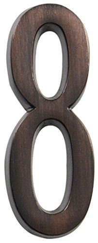 Distinctions by Hillman 843262 4-Inch Die Cast Self-Adhesive House Address Plaque, Aged Bronze, Number 8