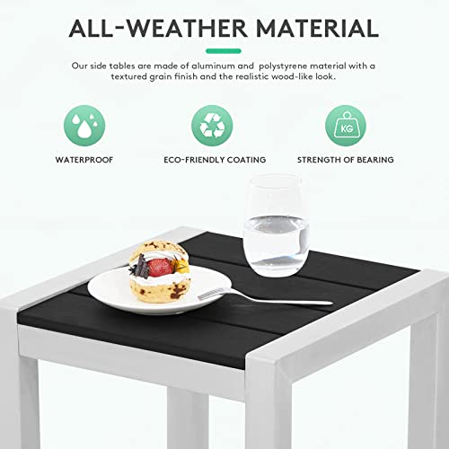 Jearey Aluminum Adirondack Outdoor Side Table, Pool Composite Patio Table, End Tables For Backyard, Pool, Indoor Companion, Black #TOP4