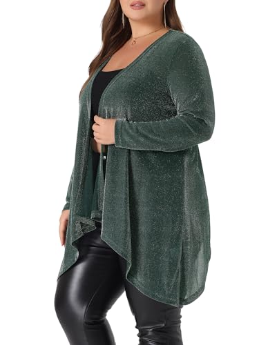 Agnes Orinda Plus Size Women Cardigan Open Front Long Sleeve Irregular Hem Lightweight Long Cardigans2
