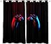 Lot de 2 rideaux décoratifs pour chambre de garçon, chambre de jeu, adolescents, enfants, jeux vidéo, isolation thermique, rideaux avec illets