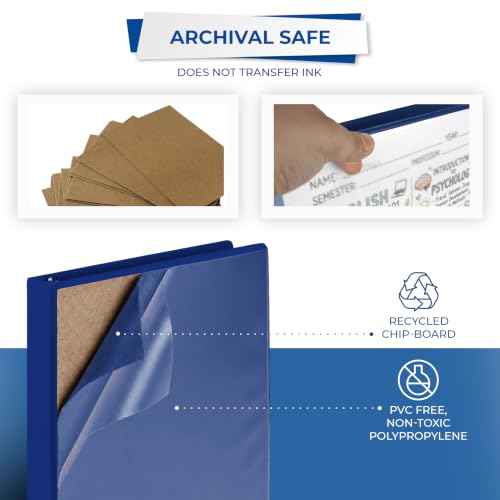 Image of Samsill Durable 1 inch 3 Ring Binder, D Ring Binder, 100% Recycled Chipboard, Blue, 12 Pack
