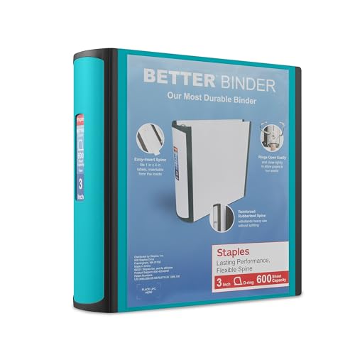 Staples 3-inch 3-Ring Better Binder, Light Blue, 2/Pack (ST55891-CCVS)