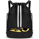 DiULi Mochila Gimnasio Hombre, Negro
