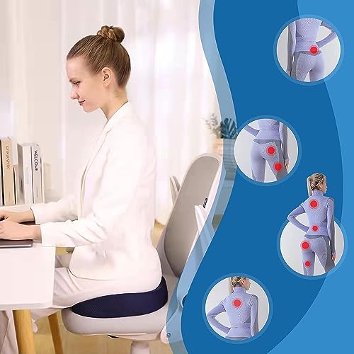 kossto Orthopedic Memory Foam Coccyx Seat Cushion for Tailbone, Sciatica, Lower Back Pain Relief for Office/Home Chair & Wheelchair Sitting Seat (Black)