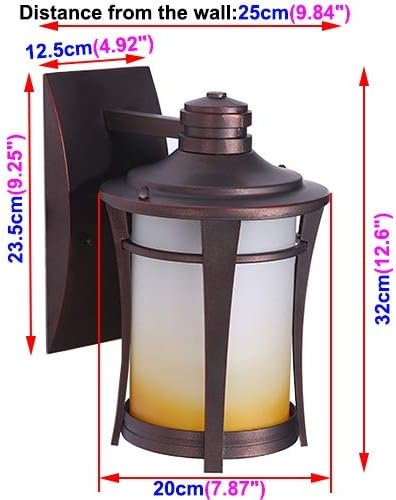 7W LED wall Lantern Traditional, Frosted glass, Outdoor/Indoor Gate Door-side Garage Wall Sconces Light Fixture Waterproof IP54